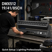 Barra de Luces LED RGBW de 12x40W con Cabezal Móvil, 144 Tiras Auxiliares, DMX512, RDM, Beam, Strobe, Zoom, Wash, para DJ, Escenarios y Clubs