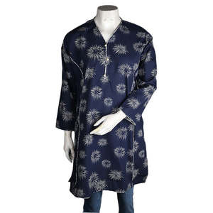 เสื้อคุर्ติผ้าบอสกี้พิมพ์ลายสำหรับผู้หญิง ยี่ห้อเชส วัลู สีกรมท่า - Product Image 3