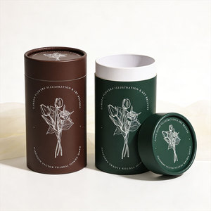 Boîte cylindrique en carton avec logo personnalisé, écologique, recyclable, pour vin, soda, café, thé, cadeaux, cosmétiques, lingerie, chaussettes, serviettes, tube en papier - Product Image 1
