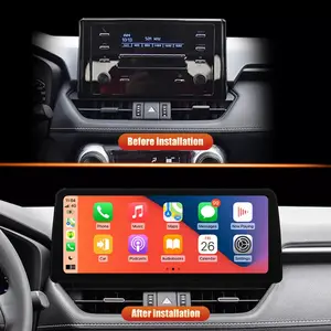 AuCar 12.3 "安卓10头单元汽车收音机音频全球定位系统汽车多媒体DVD播放器汽车立体声丰田Rav4机翼版本2020-21