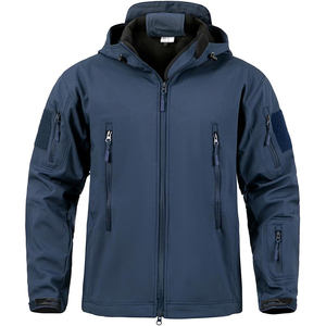 Vestes d'hiver tactiques softshell personnalisées pour hommes, manteaux en molleton imperméables à capuche avec fermeture éclair pour la randonnée et les vêtements d'extérieur décontractés - Product Image 4