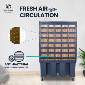 Refroidisseur d'air portable en plastique GLOSTER de très grande capacité 125 L avec oscillation automatique, 3 vitesses de débit d'air élevé et refroidissement extérieur - Product Image 4