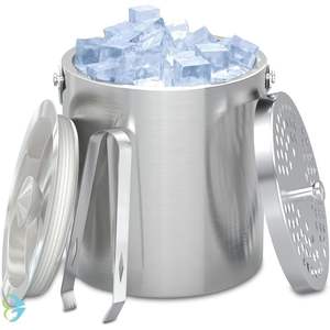 Refroidisseur de vin en métal de capacité de 5L et seau à glace avec poignée en acier inoxydable pour les occasions de mariage pour seau à champagne - Product Image 5