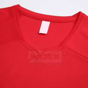 Ensemble de maillot de volley INDEX rouge, col en V, sans manches, évacuant l'humidité, respirant, vêtements de sport unisexes pour adultes - Product Image 3