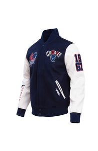 Chaqueta negra personalizada nueva de alta calidad al por mayor, chaqueta vaquera larga para hombre, chaqueta universitaria de algodón 100% - Product Image 4