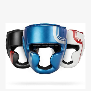 Protège-tête de boxe en cuir pour enfants avec logo personnalisé, à lacets, équipement d'entraînement professionnel pour le sparring, résistant aux chocs et respirant - Product Image 1