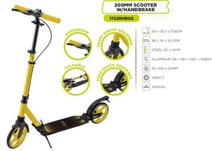 Patinete Plegable de 2 Ruedas con Plataforma de Acero, Ruedas de PU de 200mm, Opciones de Ruedas con Luces, para Adultos, con Rodamientos ABEC-7, Altura Ajustable, 100kg - Product Image 2