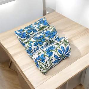 Juego de Bolsas de Cosméticos de Algodón Ecológico Hechas a Mano, 3 Piezas, Impermeables, con Cierre, Lavables a Máquina, Bolsas Organizadoras de Viaje para Maquillaje y Papelería - Product Image 2