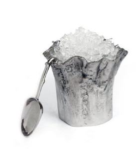 Ensemble de deux seaux à glace en métal argenté côtelé avec des poignées élégantes en forme d'anneau. Disponible à prix de gros. - Product Image 5
