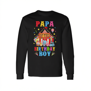 Maglietta a Maniche Lunghe per Festa di Compleanno a Tema Circo per Ragazzi, T-Shirt Promozionale per la Celebrazione del Papà - Product Image 2