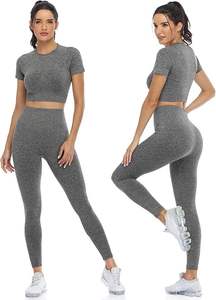 Conjuntos Deportivos de Dos Piezas para Mujer, Leggings de Cintura Alta sin Costuras y Top Corto de Yoga, para Gimnasio y Deportes - Product Image 5