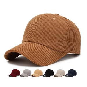 Casquettes de baseball en velours côtelé avec logo brodé personnalisé, haute qualité, structurées, 6 panneaux, unisexe, style vintage, pour toutes les saisons - Product Image 1