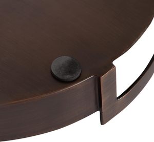 Bandeja redonda de metal de transición Bandeja de servicio decorativa circular Glam moderna de bronce con asas - Product Image 6