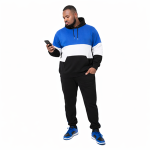Ensemble de survêtements pour hommes de haute qualité, sur mesure, sportswear d'hiver, à capuche, en polaire uni, écologique, respirant, jogging - Product Image 2