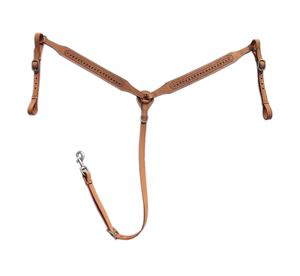 Harnais de poitrail en cuir pour cheval western, harnais de poitrail pour le roping, harnais de poitrail noir à motifs pour la randonnée et le plaisir - Product Image 1