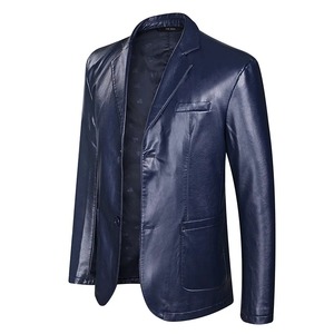 Venta directa transfronteriza de chaqueta de Otoño de gran tamaño para hombre, chaqueta de cuero gordo con cuello levantado para jóvenes para motociclismo - Product Image 4