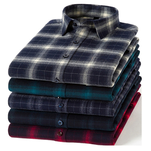 Camisa de franela OEM/OEM para hombre, Camisa de franela de manga larga de algodón 100% de talla grande con logotipo bordado estampado personalizado para hombre - Product Image 4
