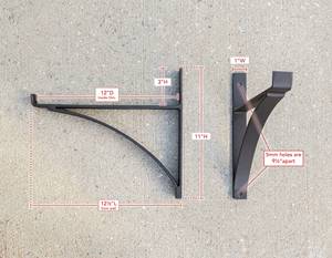 Heavy Duty Style <b>Shelf</b> <b>Brackets</b> For Window Boxes <b>Wrought</b> <b>Iron</b> Decorative Metal Support Set Ideal For Outdoor Indoor Planter - Product Image 3