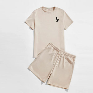 Người Đàn Ông Của Độc Đáo Phong Cách Đơn Giản Bông T-Shirt & Quần Short Đặt Thoáng Khí & Giản Dị Cho Mùa Hè Dây Kéo Thiết Kế - Product Image 1