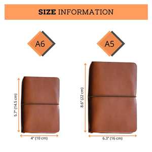 Couverture de carnet de notes d'affaires vintage A5/A6 en cuir véritable, résistante aux odeurs, robuste, confortable, multifonctionnelle et rechargeable - Product Image 3