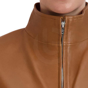 Chaqueta de cuero de color sólido para mujer de diseño personalizado ropa de calle de punto transpirable - Product Image 5