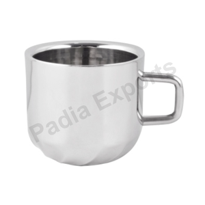 Juego de Tazas de Café y Té de Acero Inoxidable de Doble Pared, Taza Mate Clásica Portátil con Diseño de Ondas - Product Image 1