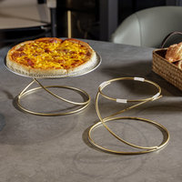 Support à gâteau en métal au design unique, finition dorée brillante, présentoir à desserts, support pour collations, pizza, burger, thé, table, fait main
