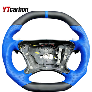 Volant en cuir bleu personnalisé YTcarbon pour E <span class=keywords><strong>SL</strong></span> CLS <span class=keywords><strong>350</strong></span> E550 SL55 SL63 E63 W211 R230 W211 C209 C219 W463 E230 AMG - Product Image 1