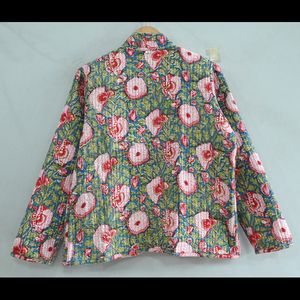 Indian Vintage Cotton Short <b>Jacket</b> <b>for</b> <b>Women</b> Hand Block Printed Floral Winter Outwear Button <b>Lightweight</b> Quilted Comfortable - Product Image 5