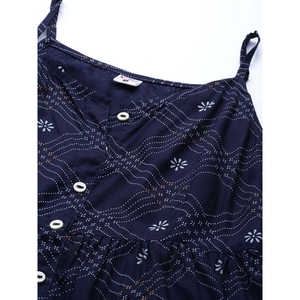 Vestido Corto Casual Estilo Vintage Azul de Rayón con Cuello en V, Estampado Floral a Rayas, Silueta Lápiz, Cintura Natural y Botones - Product Image 3