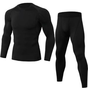 Ensemble de sous-vêtements thermiques de compression pour hommes en gros - Chemises et pantalons de compression à manches longues, vêtements de compression d'entraînement imprimés - Product Image 4