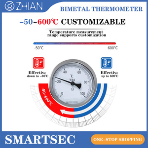 Venda Direta da fábrica OEM/ODM Personalizado Aço Inoxidável Industrial WSS Bimetálico Termômetro Rod Tipo Temperatura Instrumento - Product Image 2