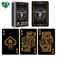 Cartes à jouer en plastique argentées et noires sur le thème du zodiaque chinois, finition mate, personnalisables, 54 cartes, 58x88mm