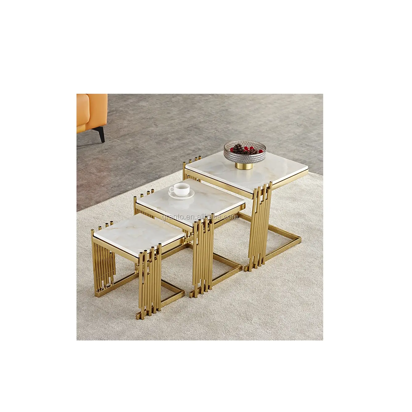 Table de luxe en acier inoxydable, meubles de maison, Design italien, dernière Table basse en verre avec tiroirs, haute qualité