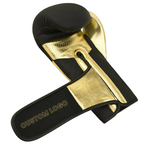 Gants de boxe en cuir rembourrés durables pour sac de boxe MMA Entraînement Sparring Fitness Gear Laced Poignet Caractéristique Cuir de vachette doré - Product Image 4