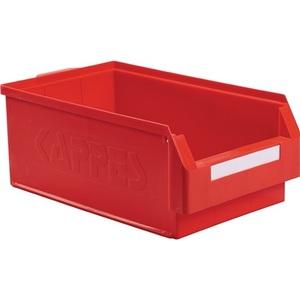 Red PE Storage Bin L500xW300xH200mm GRID PLAN <b>Crate</b> - Product Image 1