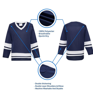 Jersey de Hockey sobre Hielo Personalizado de Alta Calidad para Hombre, Impresión Digital, Manga Larga, 100% Poliéster, Secado Rápido, Transpirable, Nombre del Equipo Personalizado, OEM - Product Image 6