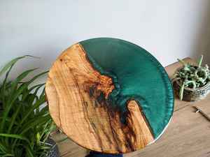 Posavasos de resina y piedra con tema bohemio, posavasos redondos artísticos para bebidas, juego de posavasos de mesa elegante y resistente al agua para el hogar, - Product Image 5