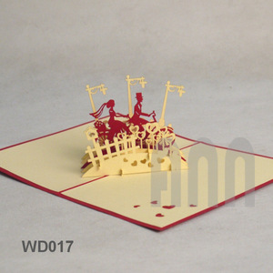 3D Wedding Bike Popup Greeting Gift Cards with <b>Envelopes</b> Offset Printing for Valentine's Day Wedding Invitations Made of Paper - Product Image 2