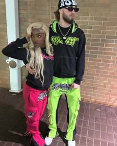 Survêtement évasé à fermeture éclair complète pour hommes pantalon empilé pantalon de survêtement évasé et ensemble de sweat à capuche survêtement personnalisé pour hommes vente en gros - Product Image 2