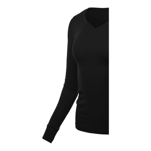 Sweat-shirt à col en V en polaire tricoté respirant coupe-vent brodé et gaufré marron pour femme, marque personnalisée, écologique, hiver - Product Image 6