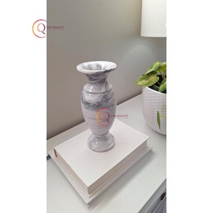 Vases à fleurs en marbre blanc faits à la main, artisanaux, pour mariage côtier, décoration d'intérieur, table, accessoires uniques, dernière arrivée - Product Image 3