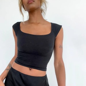 Premium été en gros femmes chemise décontracté entraînement débardeur notch qualité Gym femme course maillots - Product Image 3