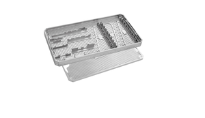 Panier médical en acier inoxydable avec couvercle, 485 x 253 x 30 mm, support pour pinces à fonctionnement manuel/électrique - Product Image 2