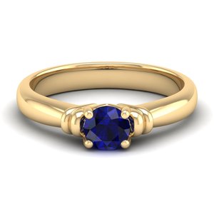 Anillo Solitario de Plata de Ley 925 con Moissanita, Corte Redondo, 0.5 Quilates, Gema de Zafiro Azul, Joyería para Mujer, Precio al por Mayor REYES - Product Image 6
