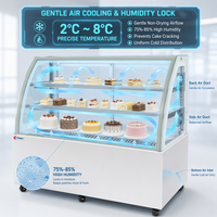 Vitrine réfrigérée commerciale pour gâteaux, en verre incurvé, 201 litres, avec économie d'énergie