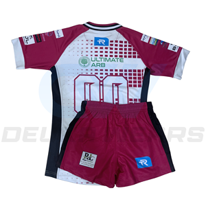 Ensemble de maillot de rugby entièrement personnalisé, respirant, en sublimation, vente en gros, maillot de rugby pour hommes et femmes, kit de maillot de rugby marron, OEM, club scolaire, ligue de rugby - Product Image 2