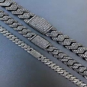 Cadena de eslabones de alta calidad chapada en oro amarillo de 14K y 18K personalizada Moissanite Diamond Iced Hip Hop Style Cadena cubana para hombres y mujeres - Product Image 5