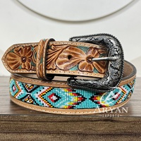 Ceintures perlées en cuir usiné à la main de belle qualité avec logo personnalisé en cuir de vachette véritable ceintures à boucle ardillon de créateur de luxe en vente