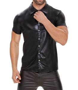 Nouvelles Chemises Homme à Manches Courtes Personnalisées en Cuir Véritable Léger de Qualité Supérieure – Vente en Gros de Chemises en Cuir Respirantes - Product Image 6